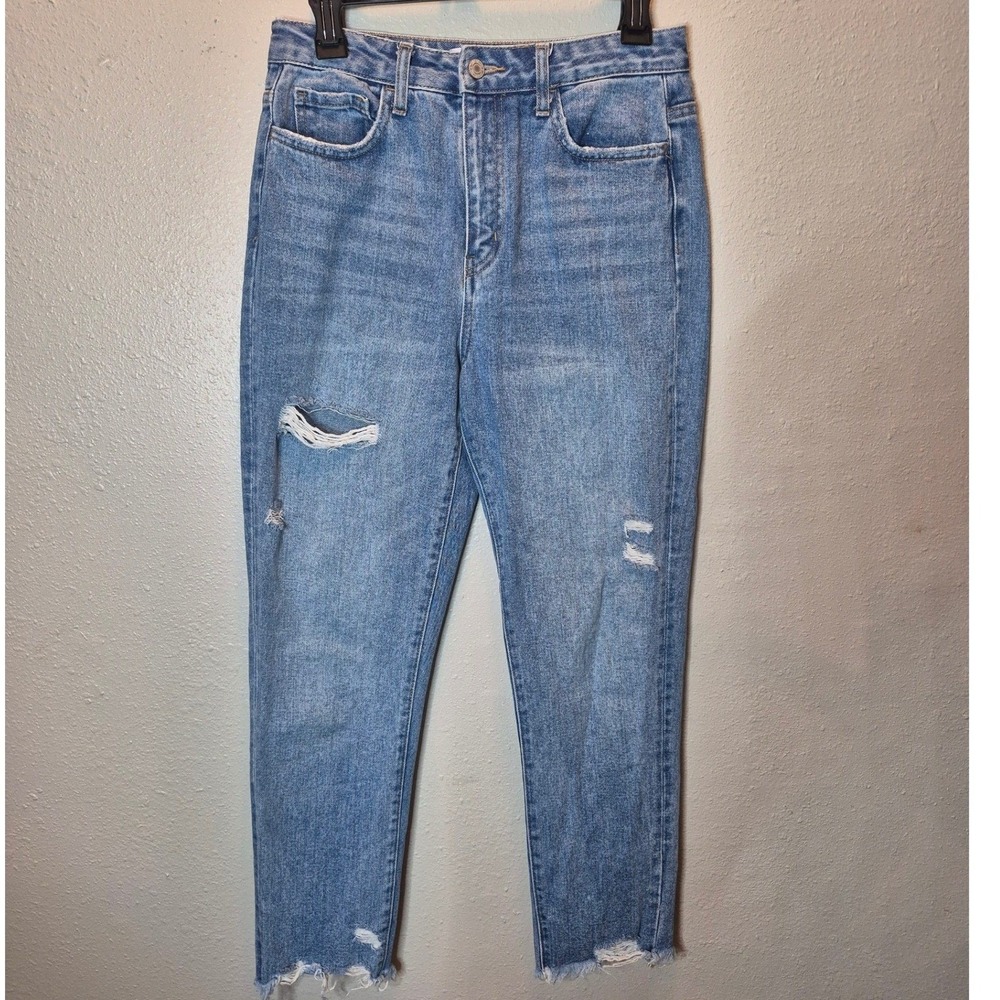VERVET Los Angeles Distressed Light Wash High Rise Denim Jeans Size 26
